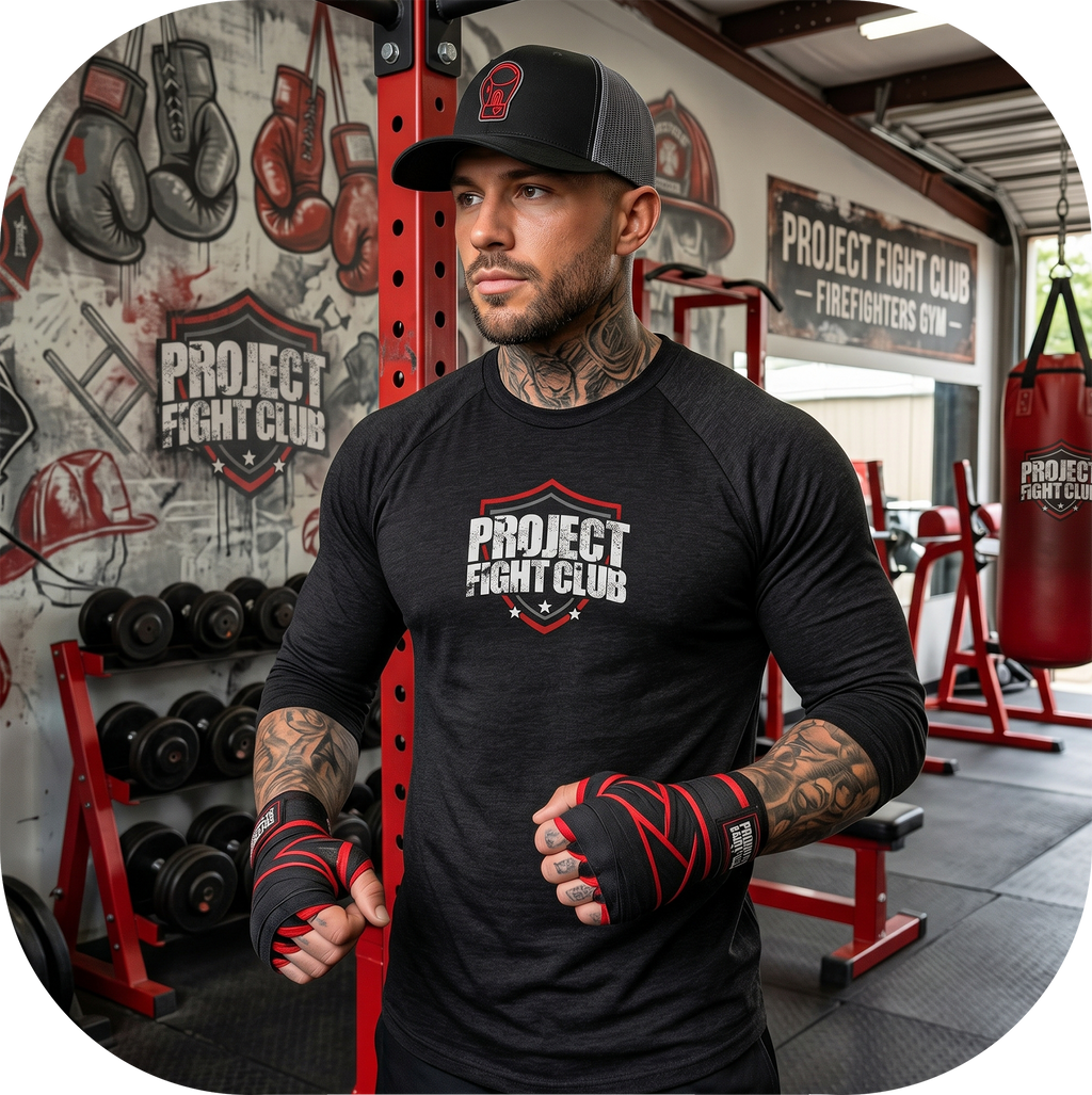 BLACK 3/4 SLEEVE BASEBALL TEE - HONOR FIREFIGHTERS & EMTs