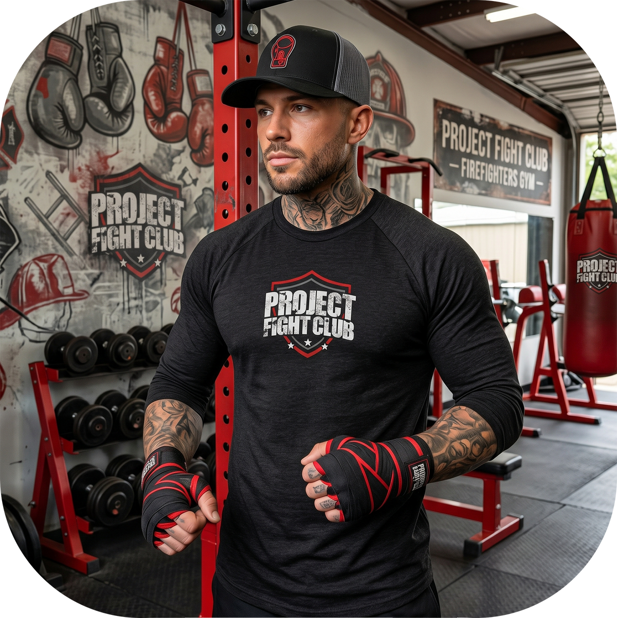 BLACK 3/4 SLEEVE BASEBALL TEE - HONOR FIREFIGHTERS & EMTs