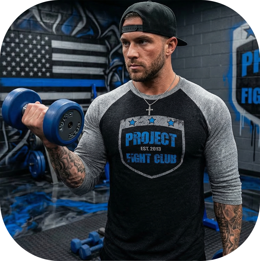 BLACK & GREY BASEBALL TEE #2 - SUPPORT POLICE