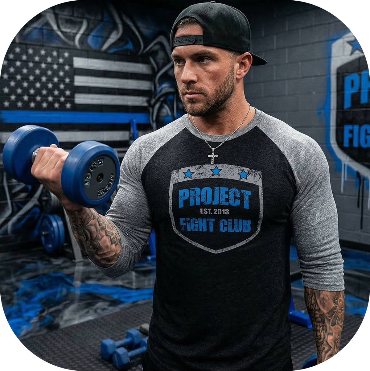 BLACK & GREY BASEBALL TEE #2 - SUPPORT POLICE