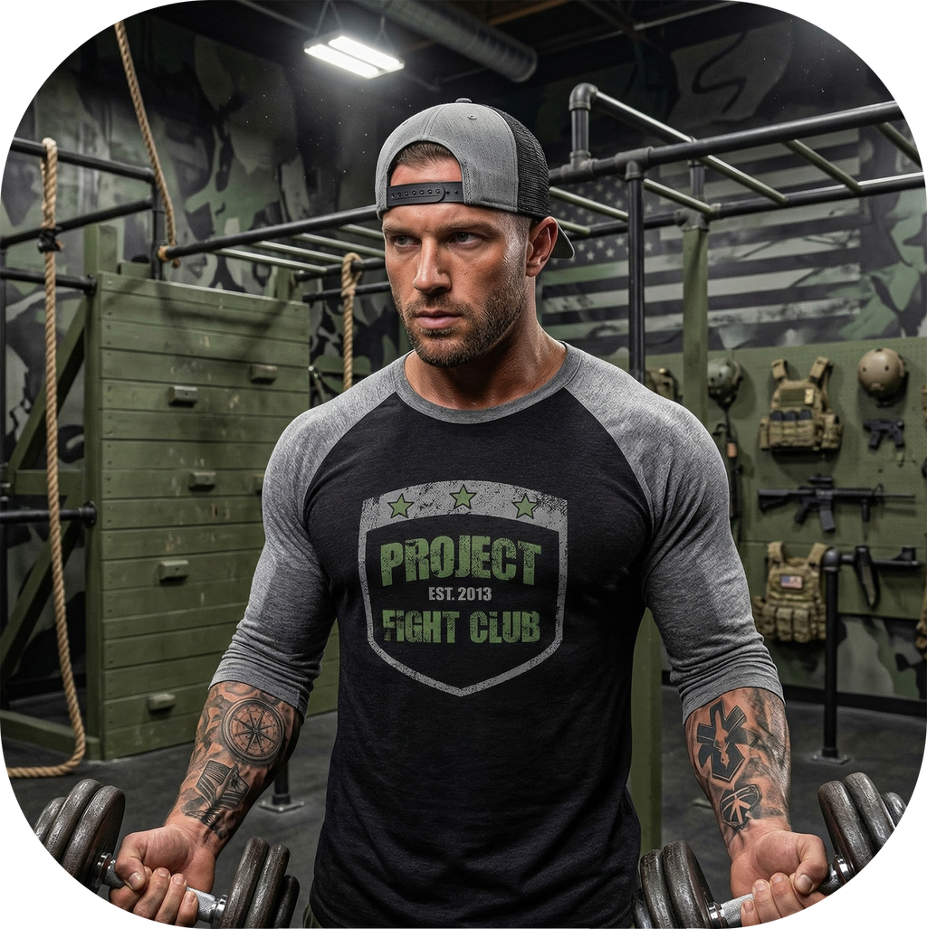 BLACK & GREY BASEBALL TEE 2 - HONOR SOLDIERS & VETERANS