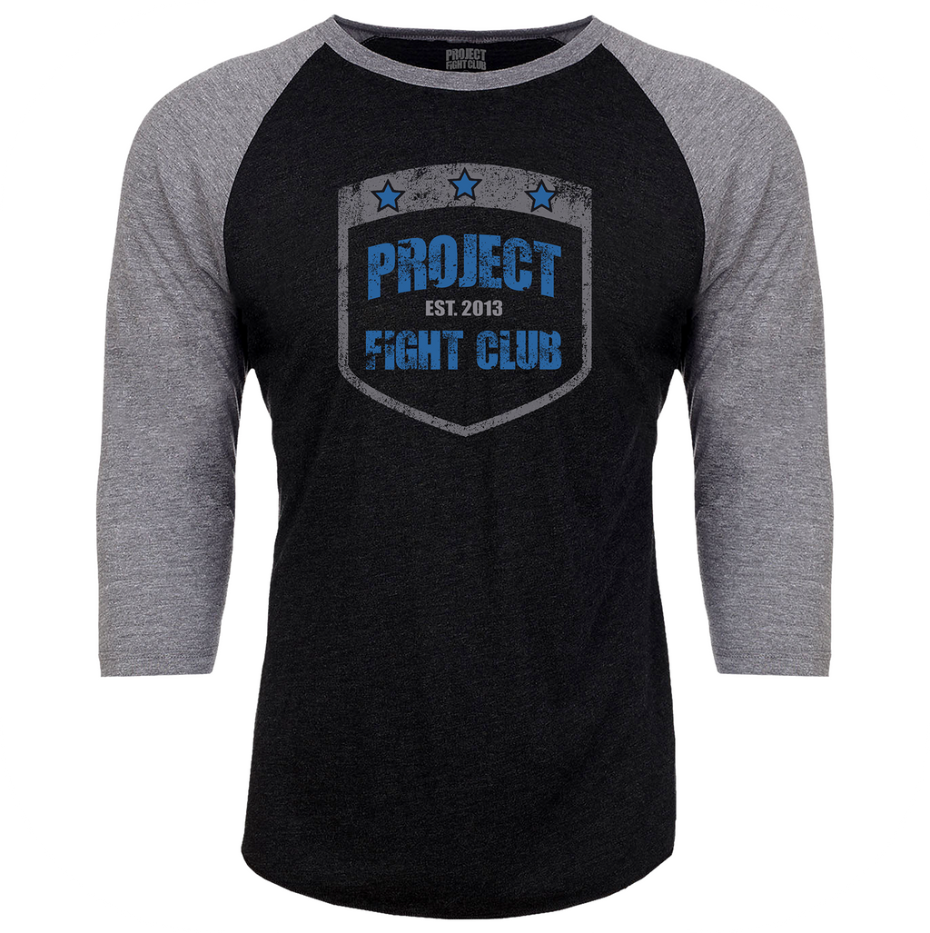 BLACK & GREY BASEBALL TEE #2 - SUPPORT POLICE