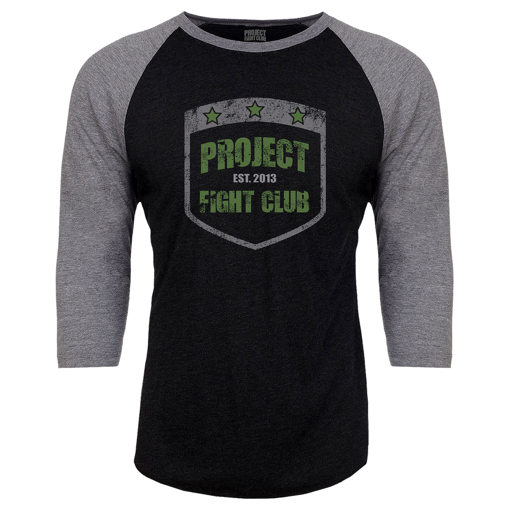 BLACK & GREY BASEBALL TEE 2 - HONOR SOLDIERS & VETERANS