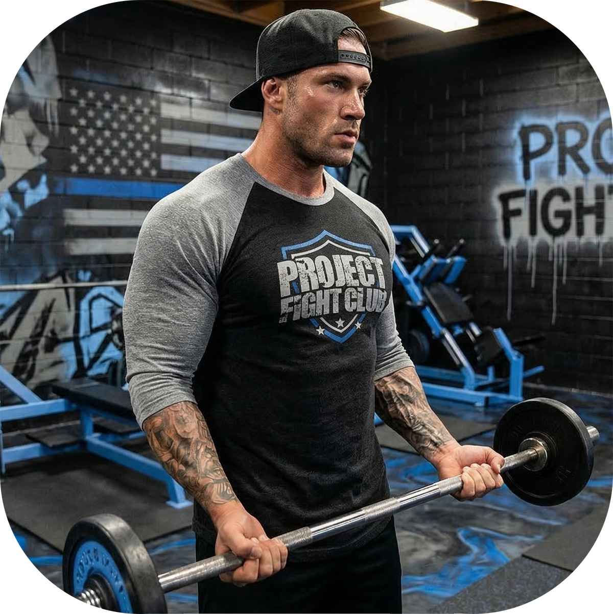 BLACK & GREY BASEBALL TEE #3 - SUPPORT POLICE