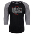 BLACK & GREY BASEBALL TEE #3 - HONOR FIREFIGHTERS & EMTs