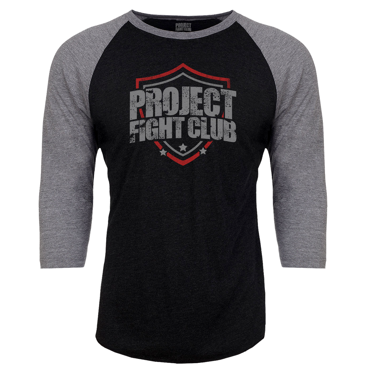 BLACK & GREY BASEBALL TEE #3 - HONOR FIREFIGHTERS & EMTs