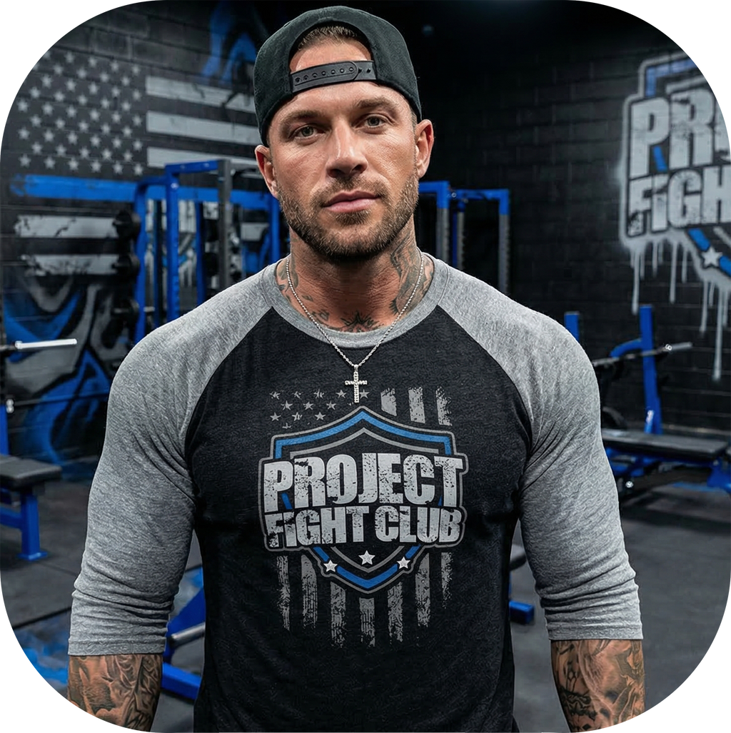 BLACK & GREY BASEBALL TEE - SUPPORT POLICE