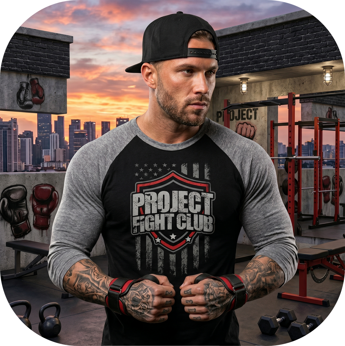 BLACK & GREY BASEBALL TEE - HONOR FIREFIGHTERS & EMTs