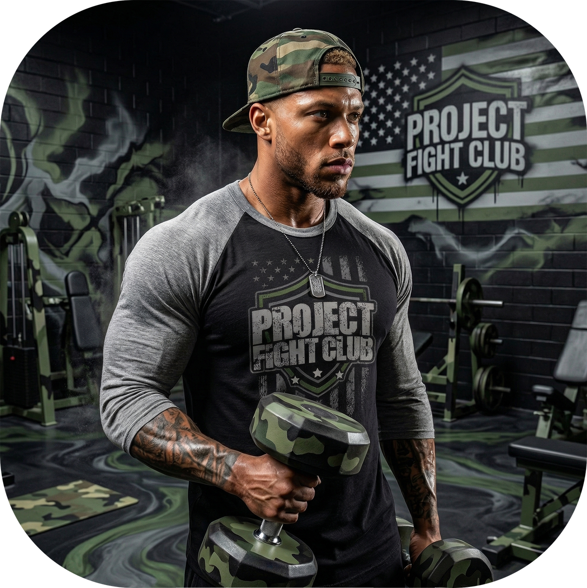 BLACK & GREY BASEBALL TEE - HONOR SOLDIERS & VETERANS
