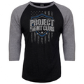 BLACK & GREY BASEBALL TEE - SUPPORT POLICE
