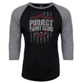 BLACK & GREY BASEBALL TEE - HONOR FIREFIGHTERS & EMTs