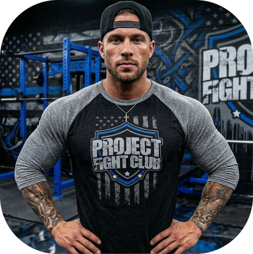 BLACK & GREY BASEBALL TEE - SUPPORT POLICE