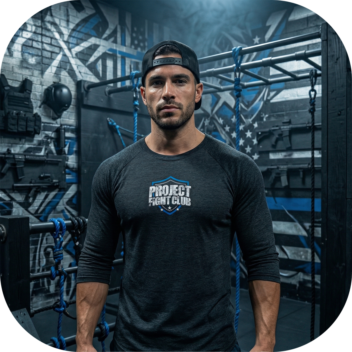 BLACK BASEBALL TEE - SUPPORT POLICE
