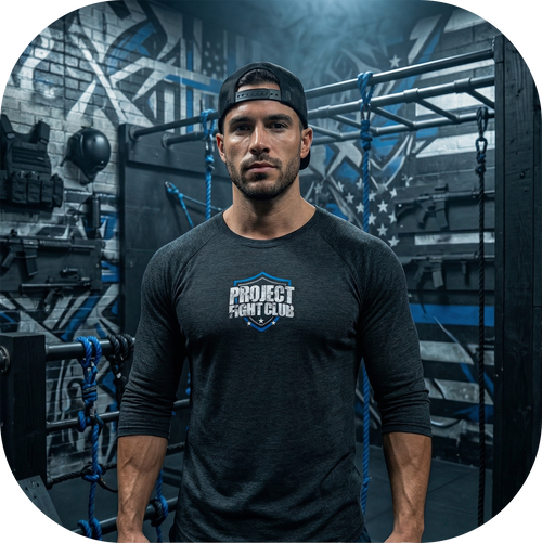 BLACK BASEBALL TEE - SUPPORT POLICE