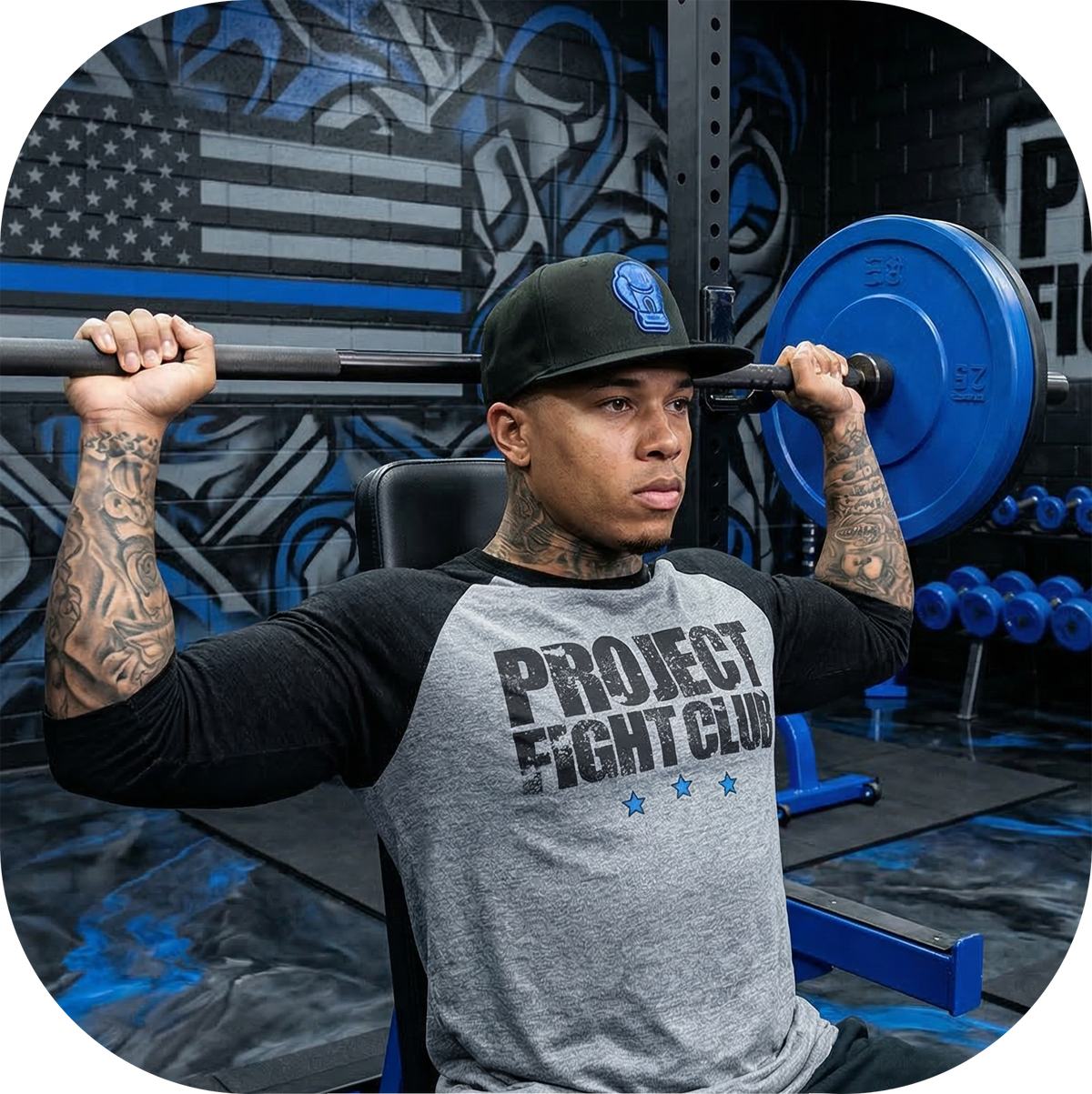GREY & BLACK BASEBALL TEE #2 - SUPPORT POLICE