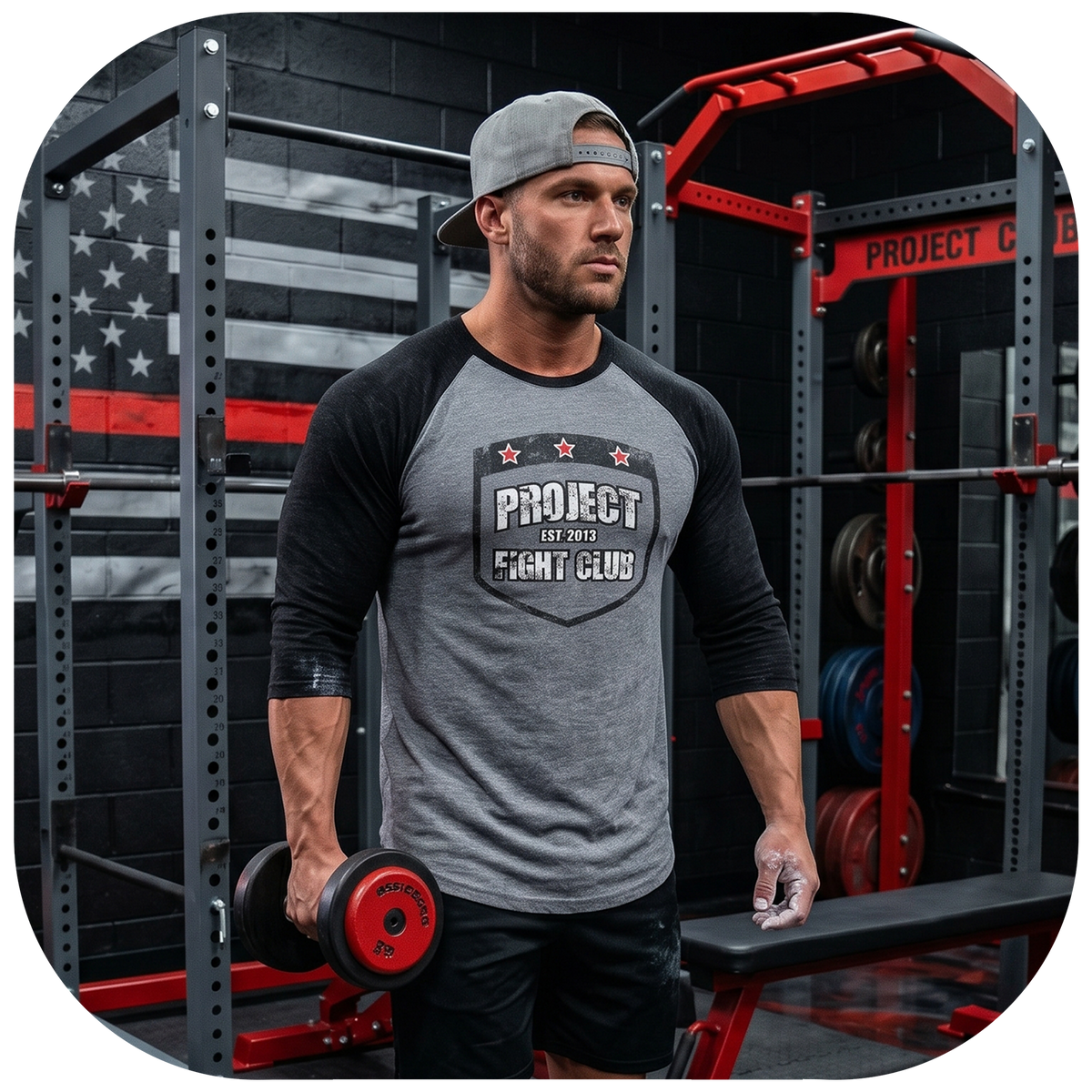 GREY & BLACK BASEBALL TEE #2 - HONOR FIREFIGHTERS & EMTs