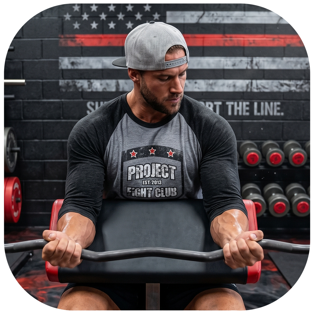 GREY & BLACK BASEBALL TEE #2 - HONOR FIREFIGHTERS & EMTs