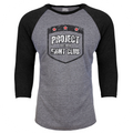 GREY & BLACK BASEBALL TEE #2 - HONOR FIREFIGHTERS & EMTs