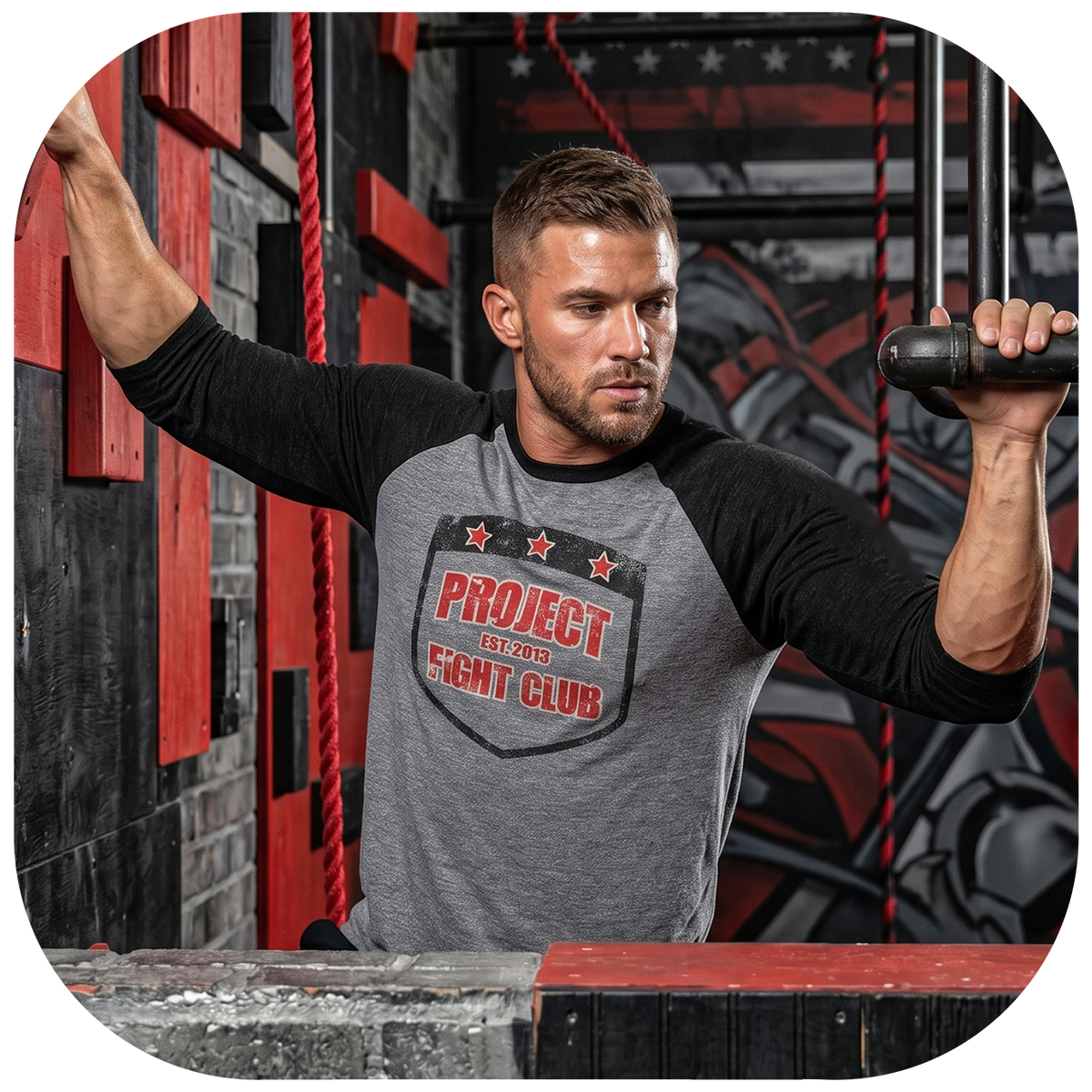 GREY & BLACK BASEBALL TEE - HONOR FIREFIGHTERS & EMTs