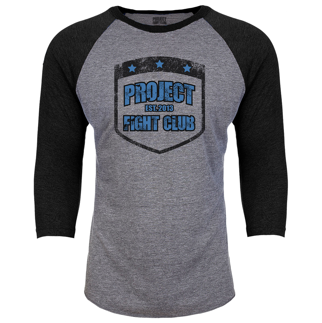 GREY & BLACK BASEBALL TEE - SUPPORT POLICE