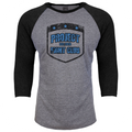GREY & BLACK BASEBALL TEE - SUPPORT POLICE