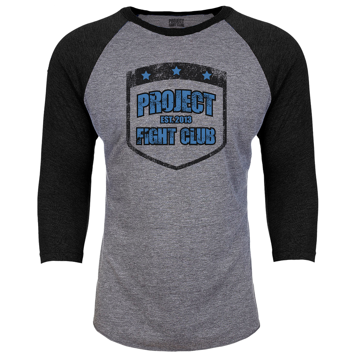 GREY & BLACK BASEBALL TEE - SUPPORT POLICE