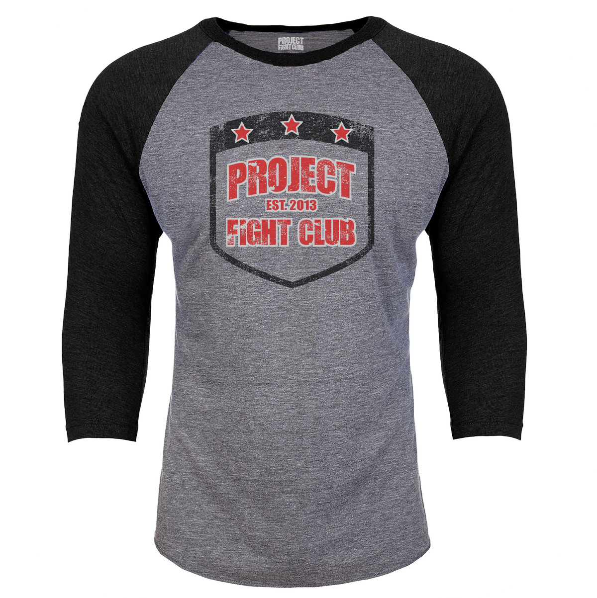 GREY & BLACK BASEBALL TEE - HONOR FIREFIGHTERS & EMTs
