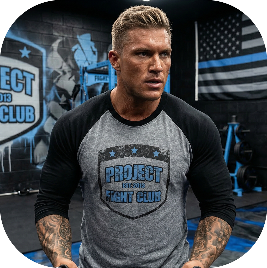 GREY & BLACK BASEBALL TEE - SUPPORT POLICE