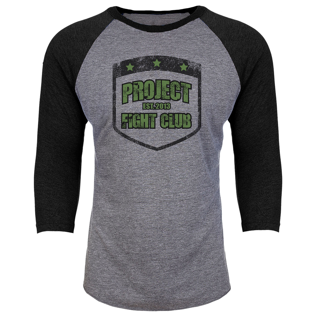 GREY & BLACK BASEBALL TEE - HONOR SOLDIERS & VETERANS