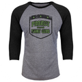 GREY & BLACK BASEBALL TEE - HONOR SOLDIERS & VETERANS