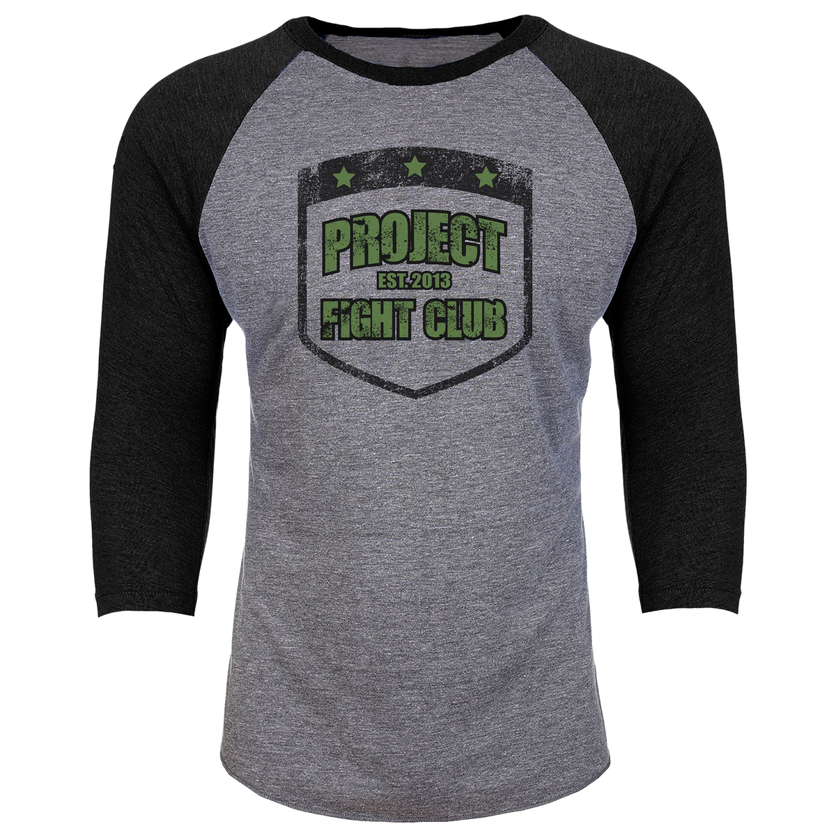 GREY & BLACK BASEBALL TEE - HONOR SOLDIERS & VETERANS