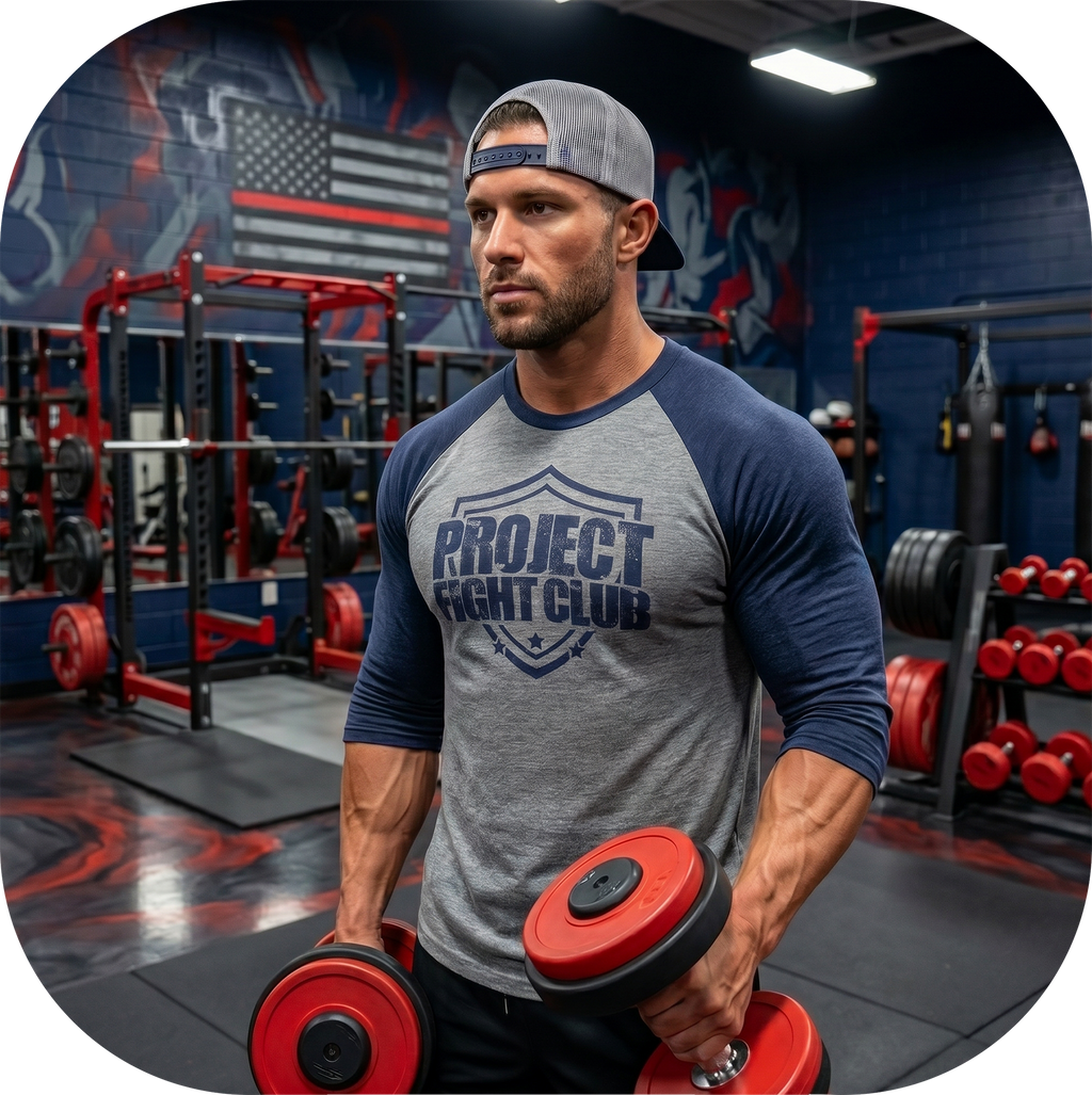 GREY & NAVY BASEBALL TEE - HONOR FIREFIGHTERS & EMTs