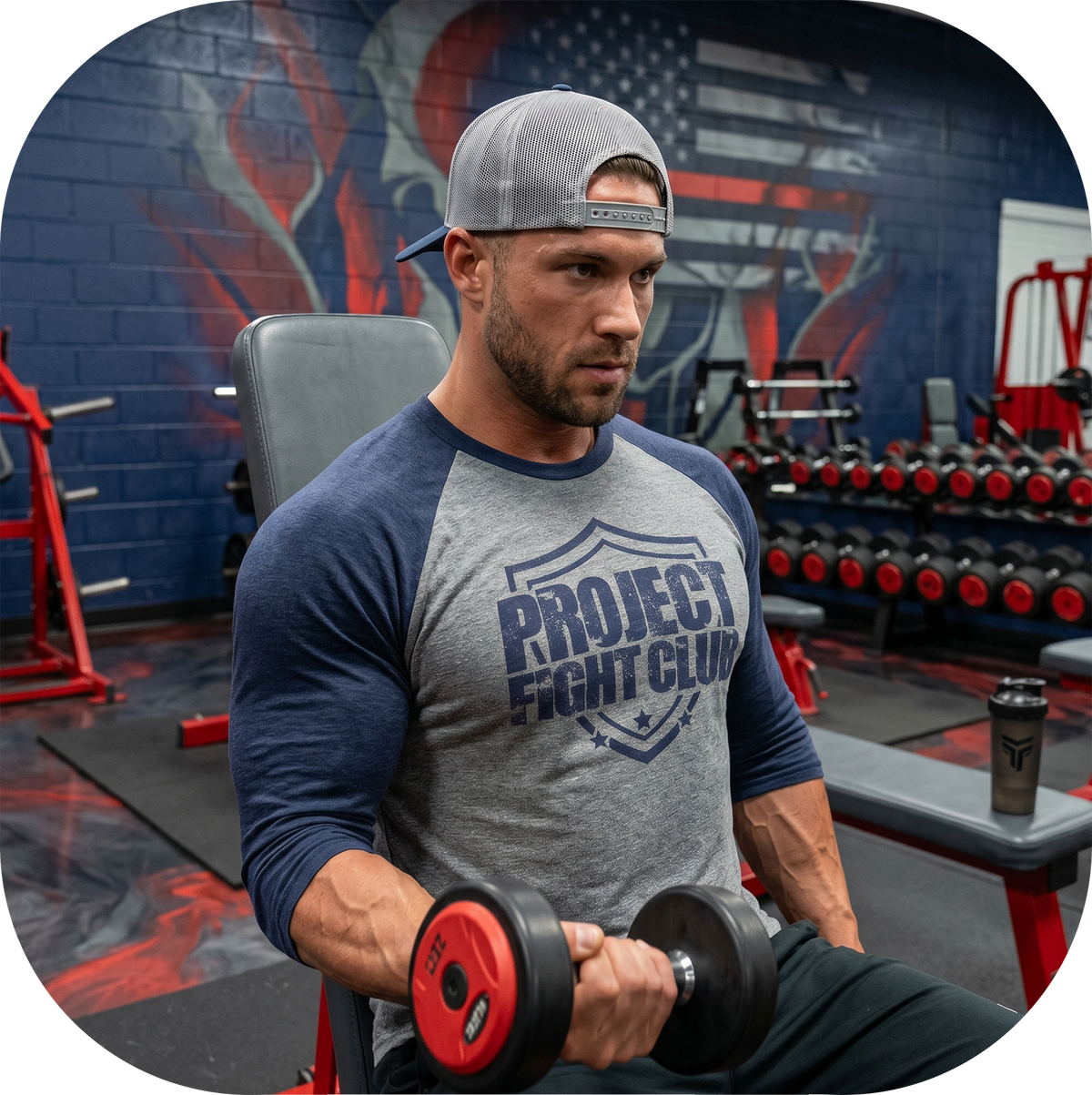 GREY & NAVY BASEBALL TEE - HONOR FIREFIGHTERS & EMTs