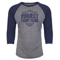 GREY & NAVY BASEBALL TEE - HONOR FIREFIGHTERS & EMTs