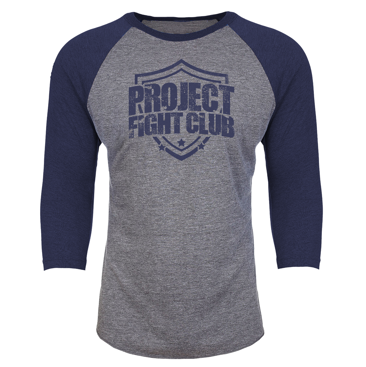 GREY & NAVY BASEBALL TEE - HONOR FIREFIGHTERS & EMTs