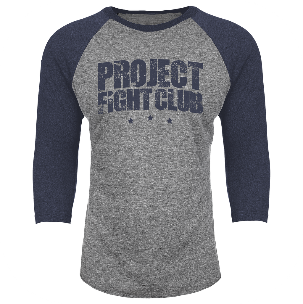 GREY & NAVY BASEBALL TEE - SUPPORT POLICE
