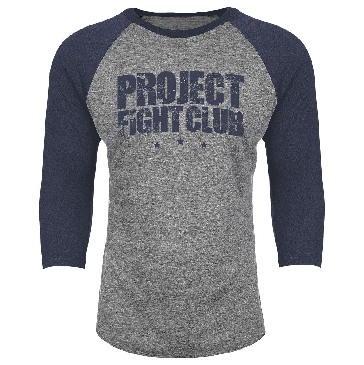 GREY & NAVY BASEBALL TEE - SUPPORT POLICE