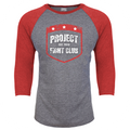 GREY & RED BASEBALL TEE - HONOR FIREFIGHTERS & EMTs