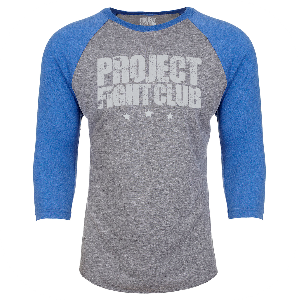 GREY & BLUE BASEBALL TEE #2 - SUPPORT POLICE