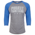 GREY & BLUE BASEBALL TEE #2 - SUPPORT POLICE