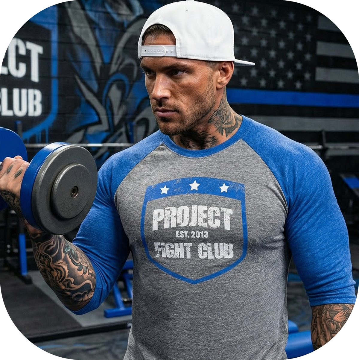GREY & BLUE BASEBALL TEE - SUPPORT POLICE