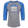 GREY & BLUE BASEBALL TEE - SUPPORT POLICE