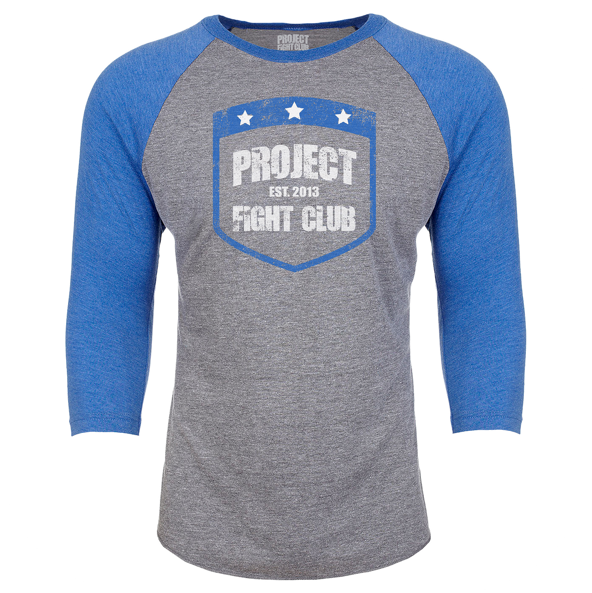 GREY & BLUE BASEBALL TEE - SUPPORT POLICE