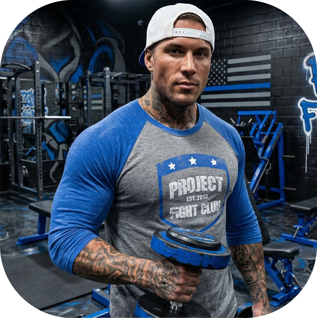 GREY & BLUE BASEBALL TEE - SUPPORT POLICE