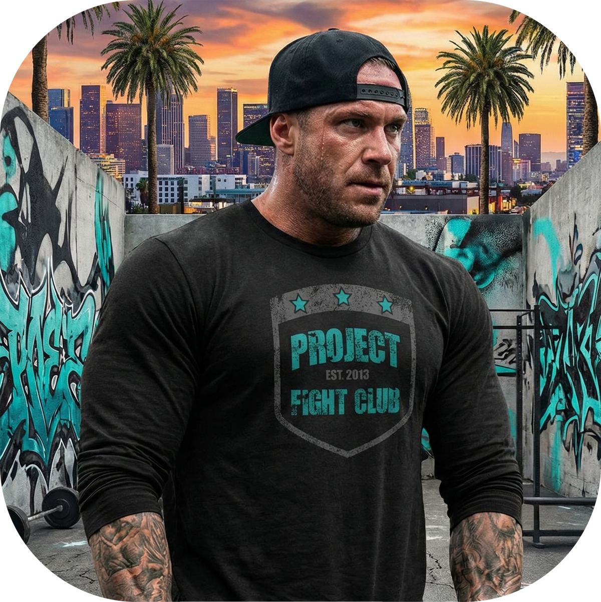 BLACK BASEBALL TEE #3 - FIGHT ADDICTION