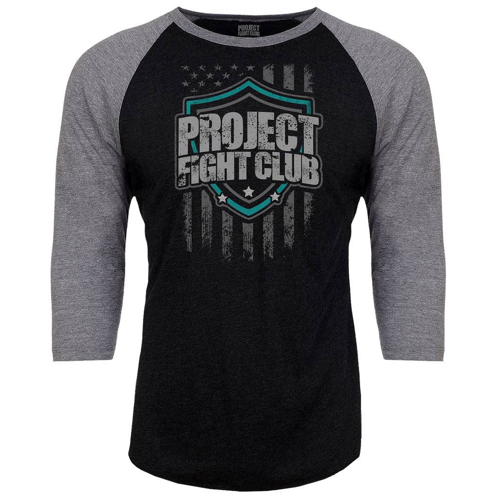 BLACK & GREY BASEBALL TEE - FIGHT ADDICTION