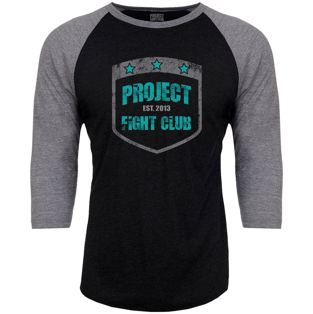 BLACK & GREY BASEBALL TEE #2 - FIGHT ADDICTION