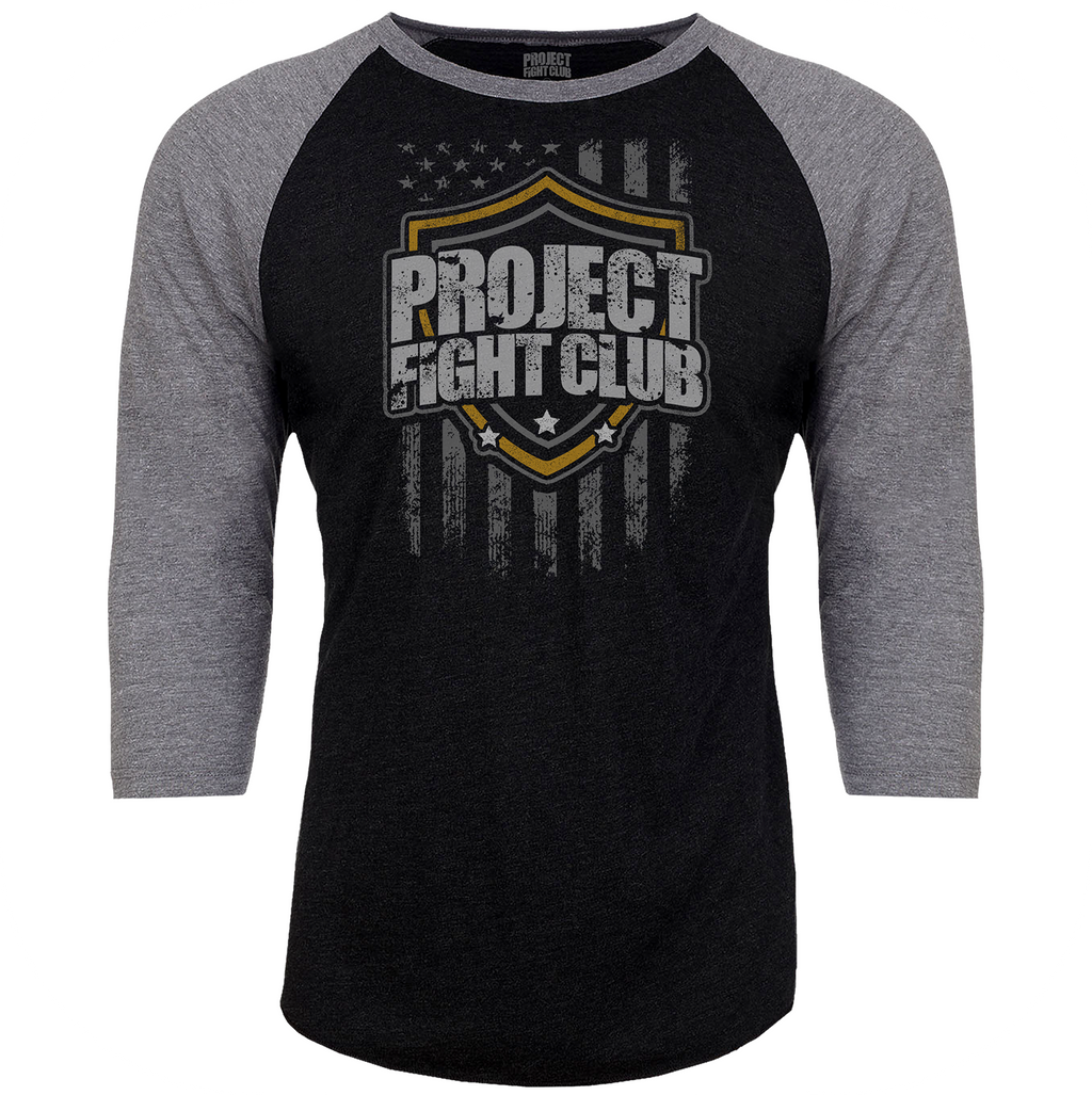 BLACK & GREY BASEBALL TEE - PROTECT ANIMALS & WILDLIFE