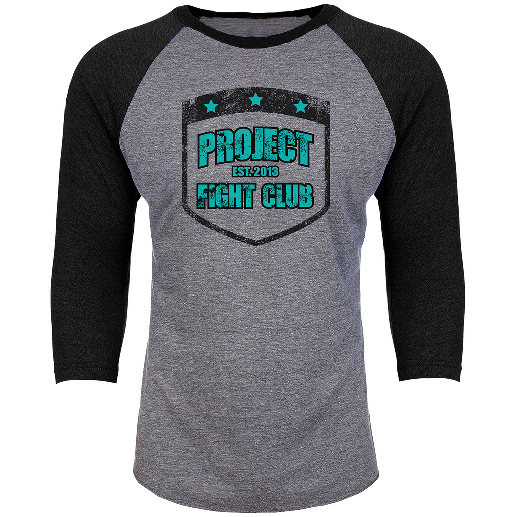 GREY & BLACK BASEBALL TEE - FIGHT ADDICTION