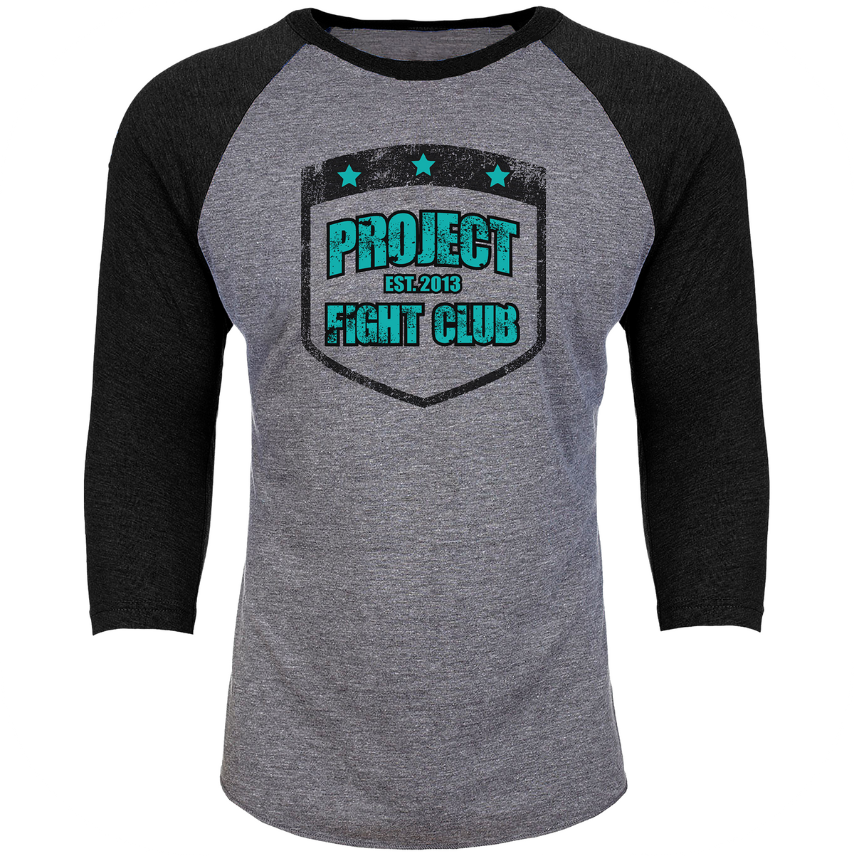 GREY & BLACK BASEBALL TEE - FIGHT ADDICTION